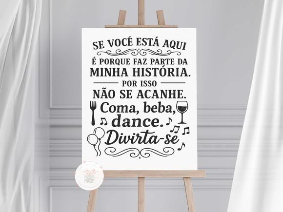 Placa para Recepção -você Faz Parte da Minha História
