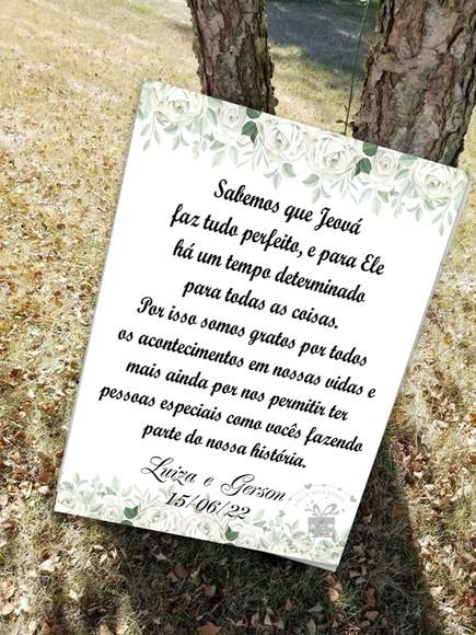 Placa para Recepção dos Convidados - Faz Tudo Perfeito