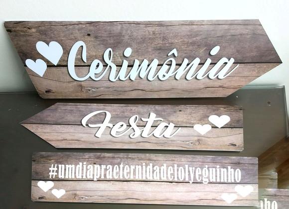Placas Indicativas para Casamento