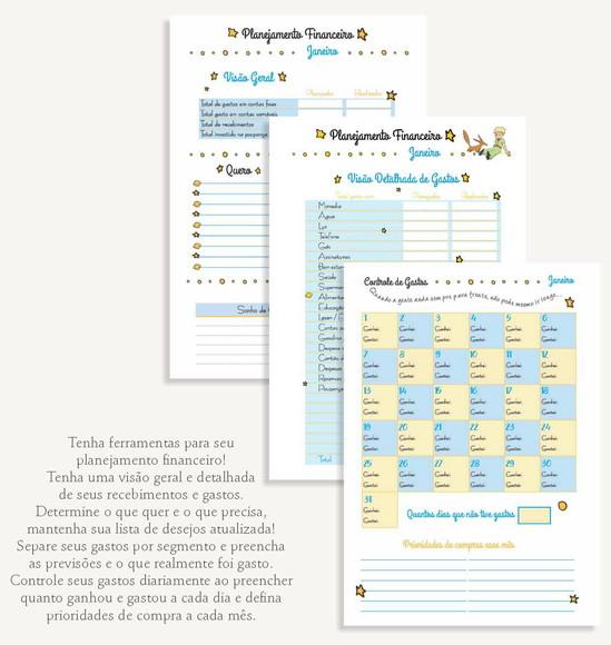 Planner Financeiro - Pequeno Principe