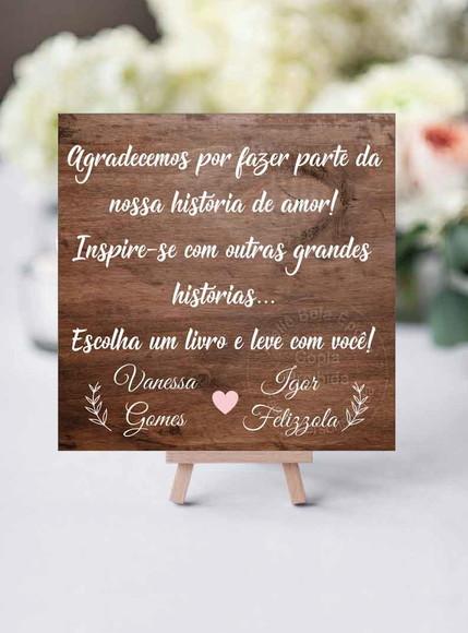 Plaquinha para casamento