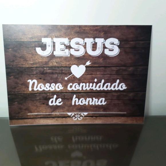 Plaquinha Jesus Nosso Convidado de Honra