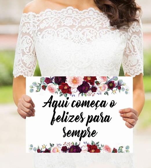 Plaquinha para Casamento - Felizes para Sempre