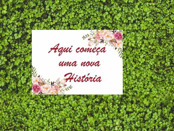 Plaquinha para Casamento -aqui Começa Uma Nova História