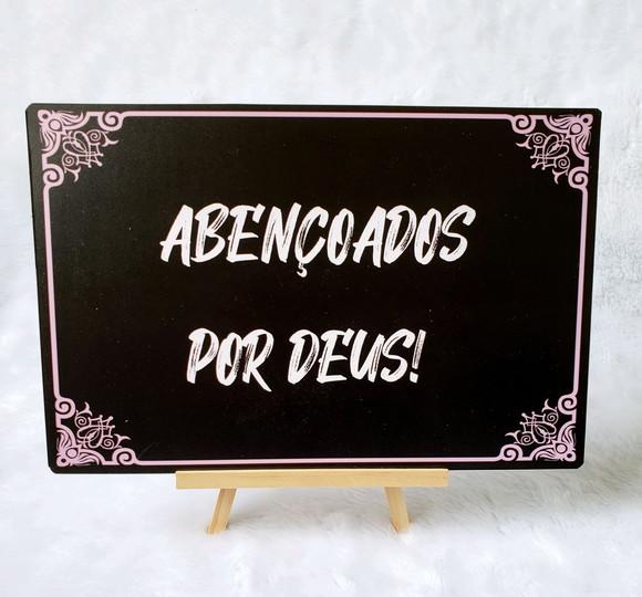 Plaquinha para Casamento- Abençoados Por Deus