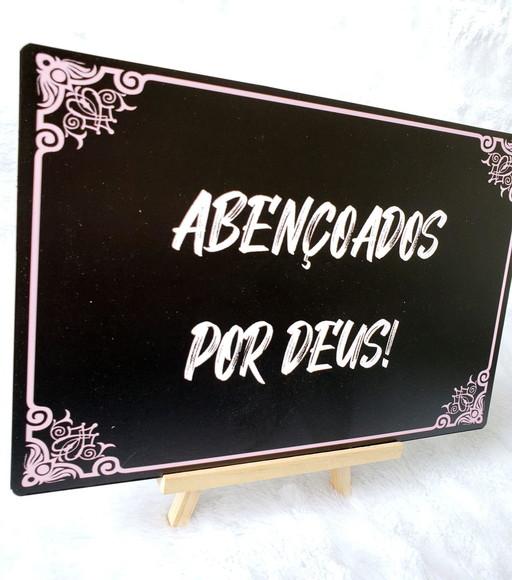 Plaquinha para Casamento- Abençoados Por Deus