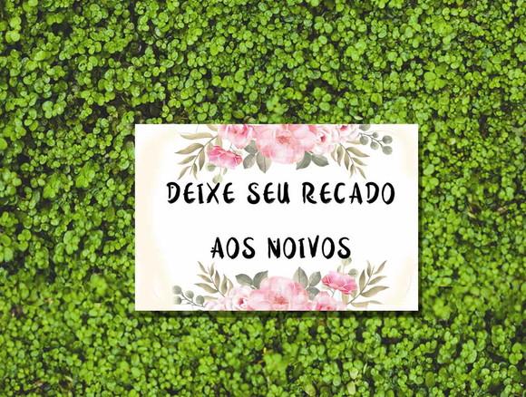 Plaquinhas para Casamento - Deixe Sua Mensagem