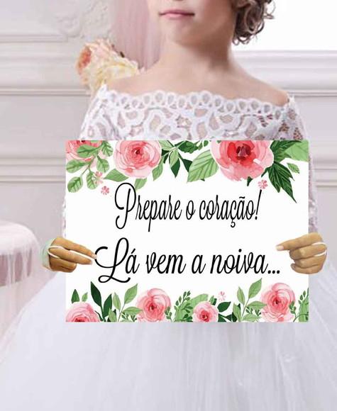 Plaquinhas para Casamento - Lá Vem a Noiva