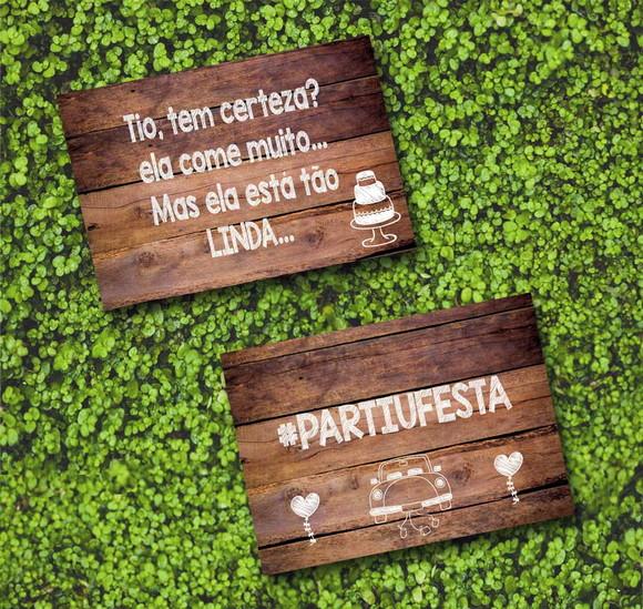 Plaquinhas para Casamento - Placa Frente e Verso