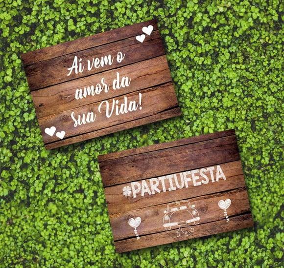 Plaquinhas para Casamento -frente e Verso