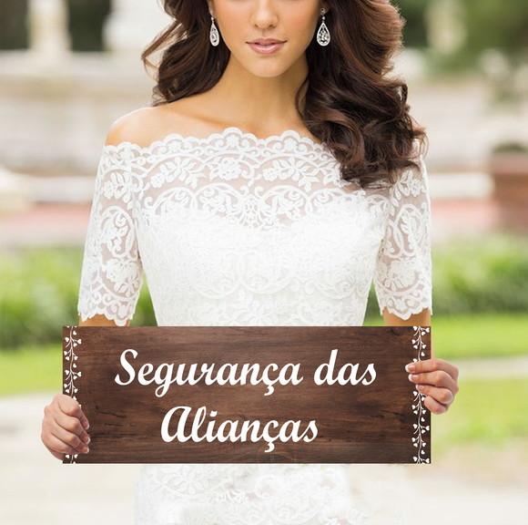 Plaquinhas para Casamento- Segurança das Alianças