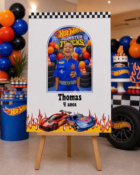 Quadro Assinatura Infantil - Hot Wheels