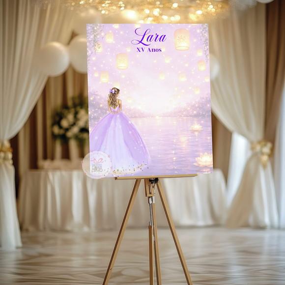 Quadro Assinatura 15 Anos - Festa Rapunzel