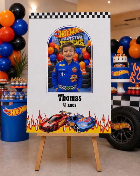 Quadro Assinatura Infantil - Hot Wheels