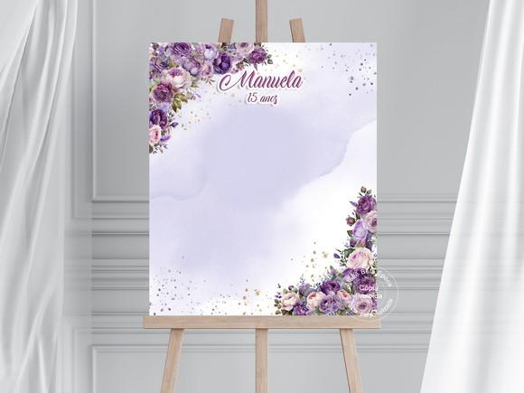 Quadro de Assinaturas - Flores Lilás