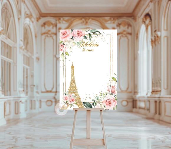 Quadro para Assinaturas - Festa Paris - Debutante
