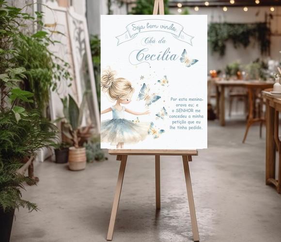 Quadro para Chá de Bebê -bailarina