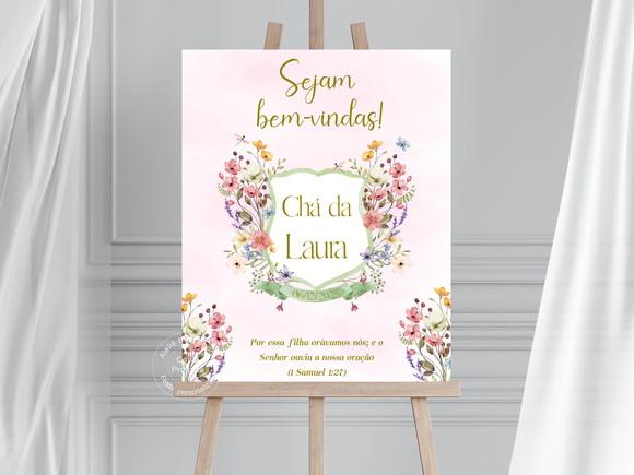 Quadro para Recepção Chá de Bebê - Tema Jardim