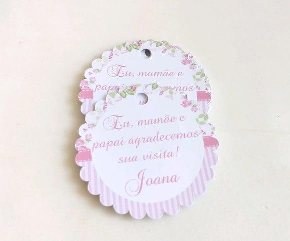 Tag para Lembrancinhas -30 Unidades- Flores