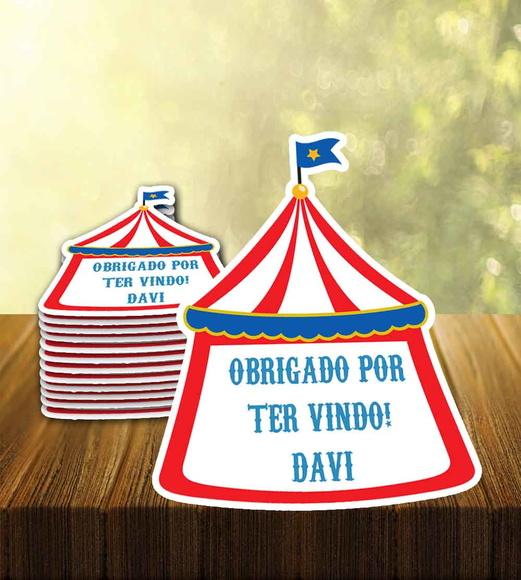 Tag de Agradecimento - Festa Circo - 30 Unidades