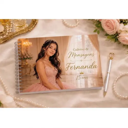 Caderno de Assinaturas com Foto - 15 Anos