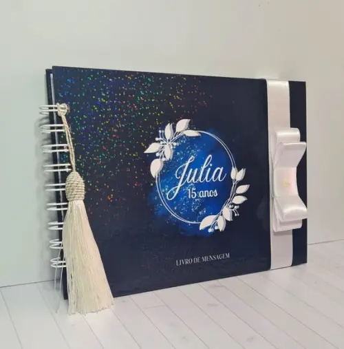 Caderno de Assinaturas 15 Anos Personalizado Tema Universo