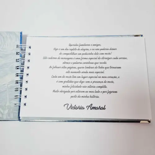 Caderno de Assinatura e Mensagem Grande - Noite Estrelada