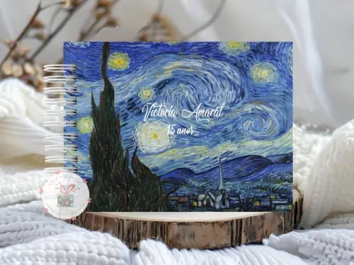 Caderno de Assinaturas e Caneta - Festa Noite Estrelada