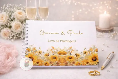 Caderno de Assinaturas e Mensagens - Girassol