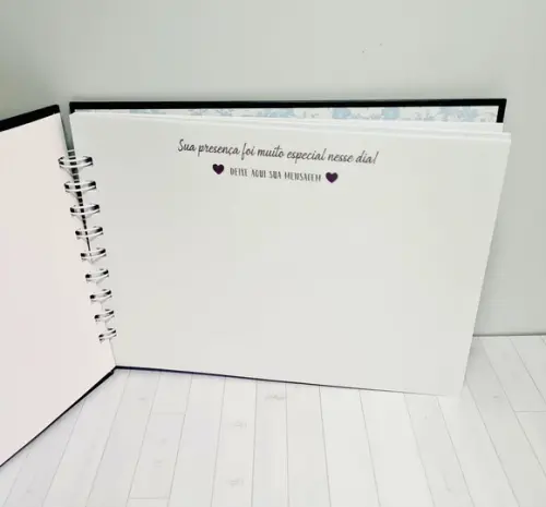 Caderno de Assinaturas e Mensagens -debutante- Floral Branco