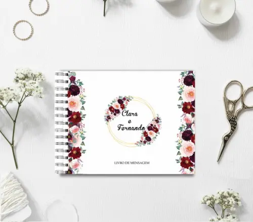 Caderno de Assinaturas e Mensagens Casamento