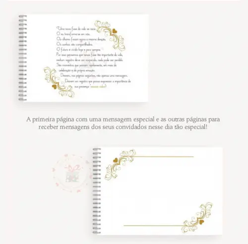 Caderno de Assinaturas e Mensagens Casamento