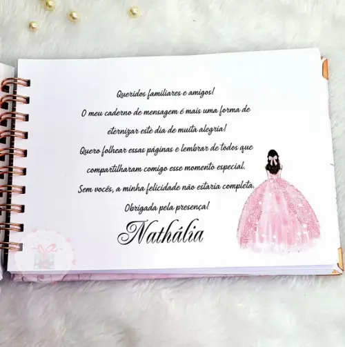 Caderno de Mensagens e Caneta - Debutante