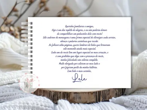 Caderno de Mensagens e Caneta - Debutante
