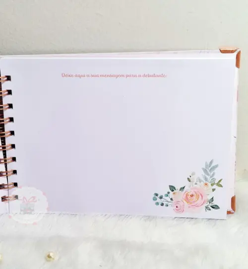 Caderno de Mensagens e Caneta - Debutante