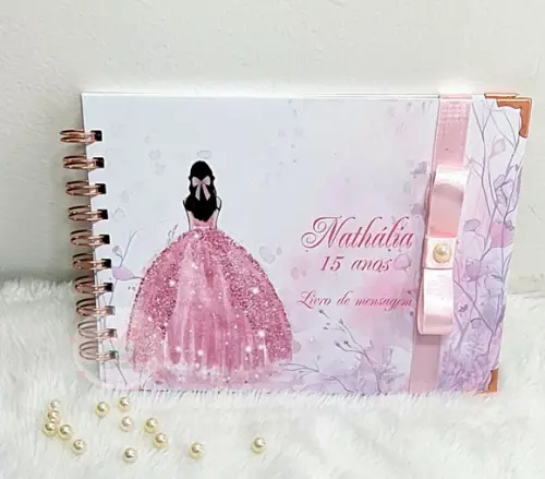 Caderno de Mensagens e Caneta - Debutante