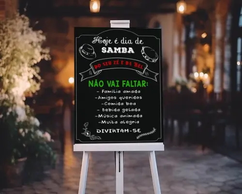 Chalkboard Personalizado - Dia de Samba