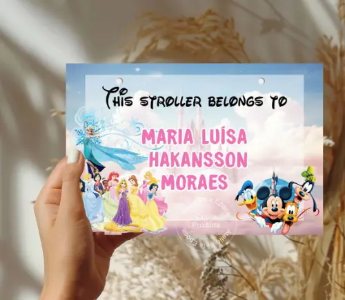 Identificador de Carrinho de Bebê - Princesas