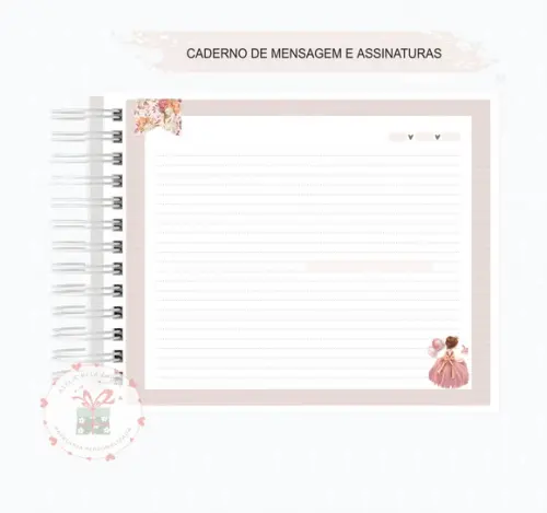 Livro de Assinaturas e Mensagem Princesa