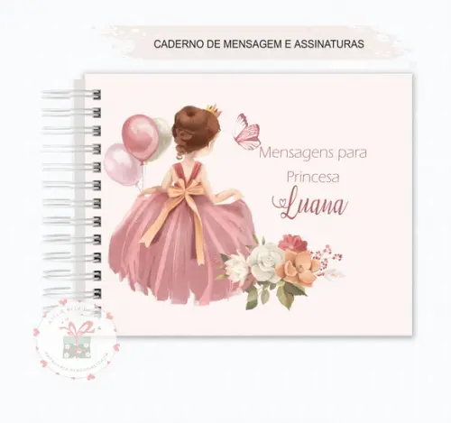 Livro de Assinaturas e Mensagem Princesa