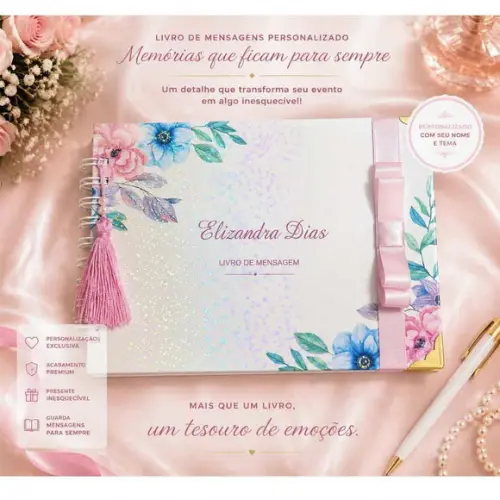 Livro de Assinaturas e Mensagens - Flores
