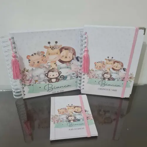Livro do Bebê e Caderneta de Saúde - Safari Menina