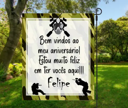 Painel de Aniversário - Boas Vindas - Paintball