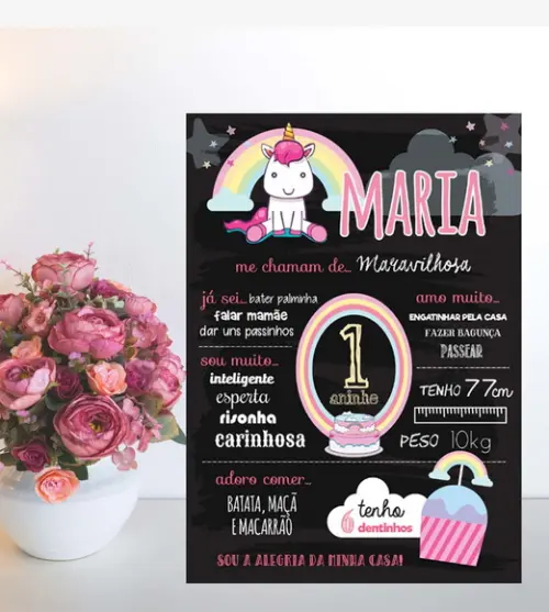Painel de Aniversário - Unicórnio