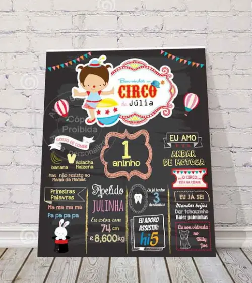 Painel de Aniversário-circo Menina