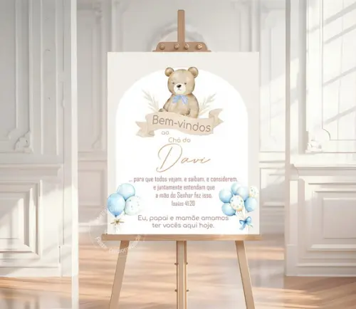 Painel para Chá de Bebê - Urso