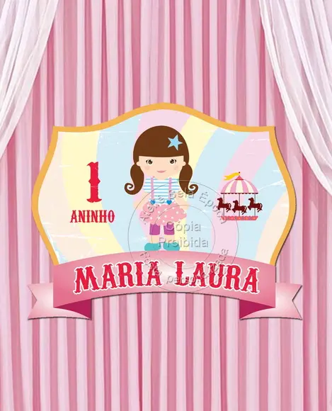Placa - Circo rosa