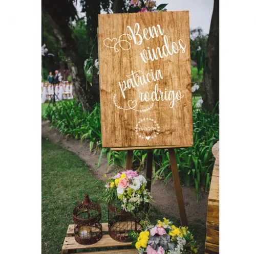 Placa Bem Vindos ao Nosso Casamento