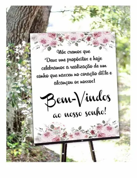 Placa Casamento Bem-vindos ao Nosso Casamento