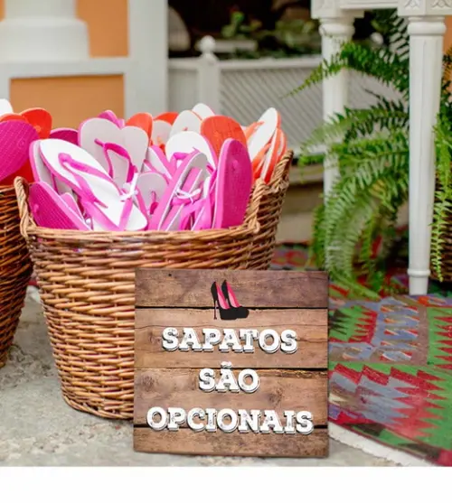 Placa casamento - sapatos são opcionais